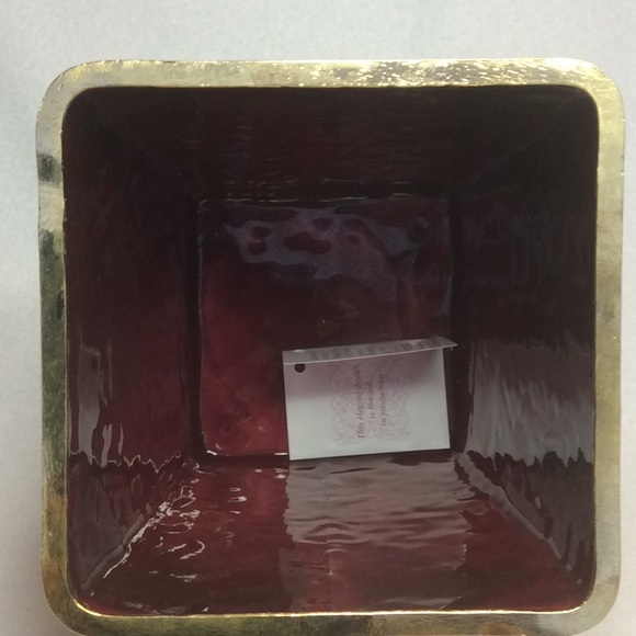 FINAL SALE PRICE Lg. Burgundy Cloisonné Vase by Nyco International - Picture 3 of 5